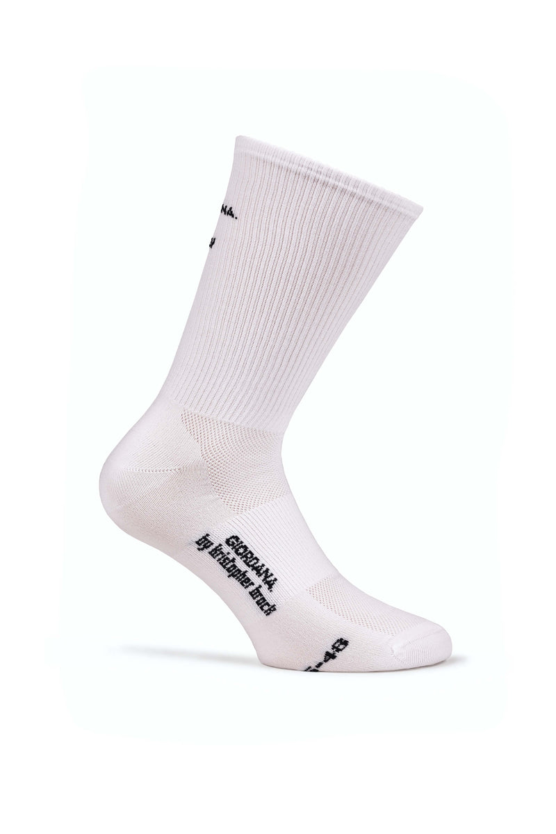 The KB Sock by Giordana Cycling, WHITE, Made in Italy