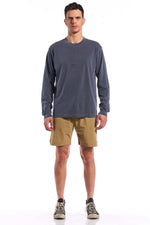 The Long Sleeve Steps Tee by Giordana Cycling, GRISAILLE BLUE, Made in Italy