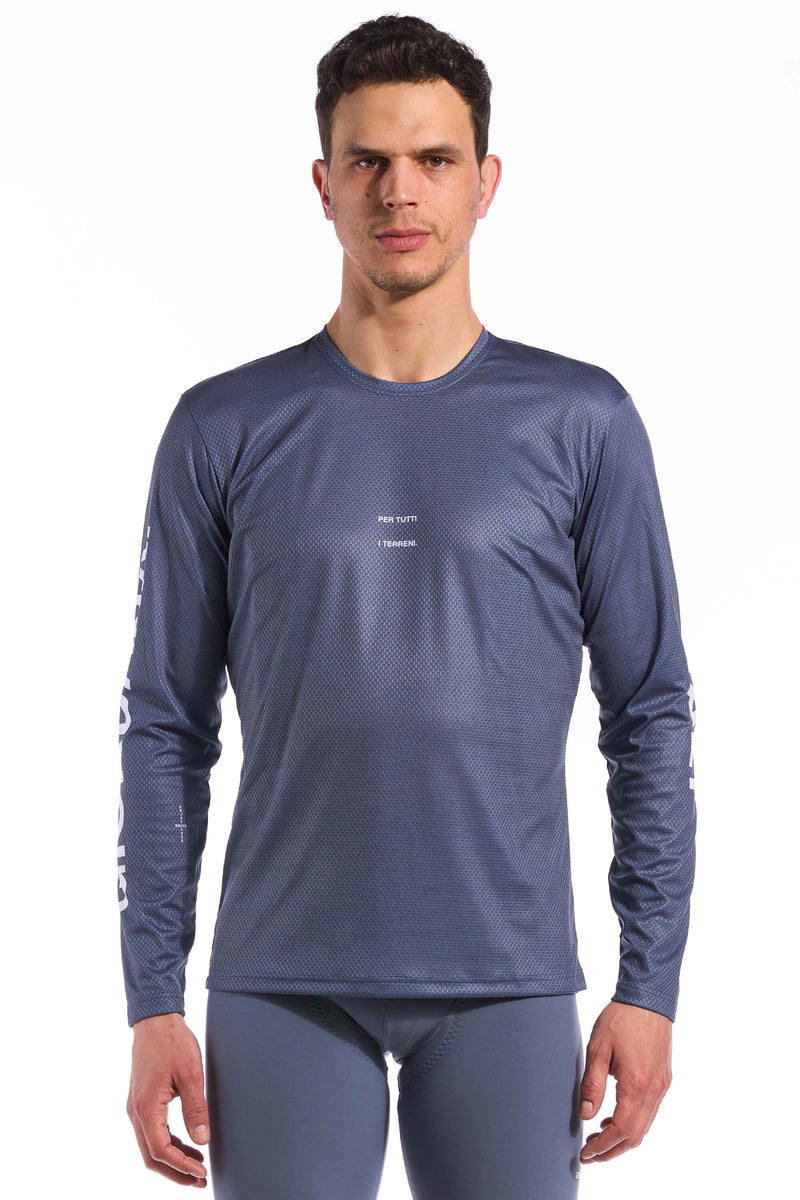 The Tech Tee by Giordana Cycling, GRISAILLE BLUE, Made in Italy