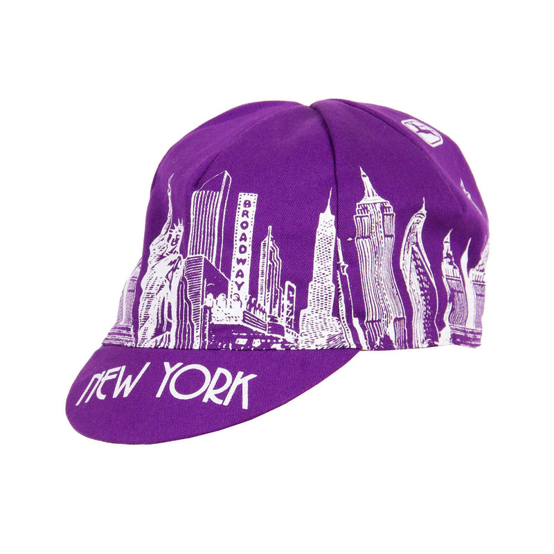 NYC Landmarks Cap by Giordana Cycling, Purple, Made in Italy