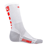 FR-C Tall Socks by Giordana Cycling, WHITE RED LOGO, Made in Italy