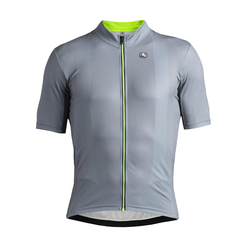 Men's Fusion Jersey by Giordana Cycling, GREY/FLUO YELLOW, Made in Italy
