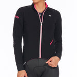 Women's AV Extreme Jacket by Giordana Cycling, BLACK/PINK, Made in Italy
