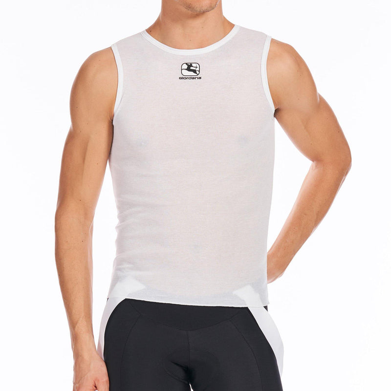 Men's Dri-Release Sleeveless Base Layer by Giordana Cycling, WHITE, Made in Italy