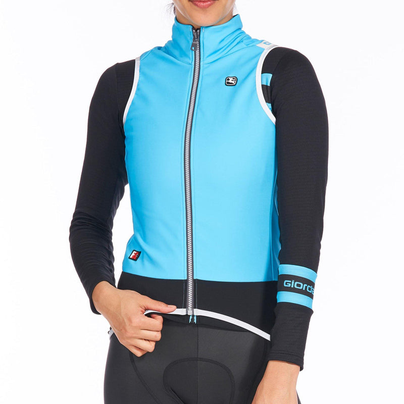 Women's FR-C Pro Lyte Winter Vest by Giordana Cycling, LIGHT BLUE, Made in Italy