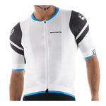 Men's EXO Jersey by Giordana Cycling, WHITE/BLACK/CYAN, Made in Italy