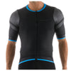 Men's EXO Jersey by Giordana Cycling, BLACK/TITANIUM/CYAN, Made in Italy