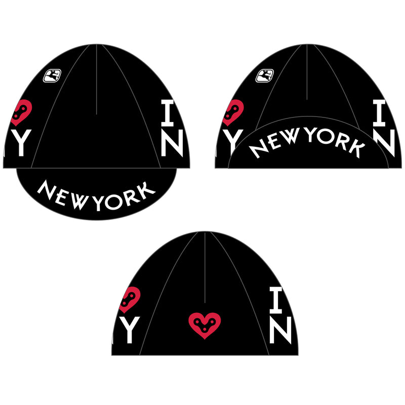NYC I Love NY Cap by Giordana Cycling, Black, Made in Italy