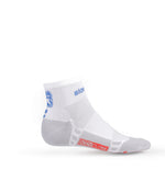 Women's FR-Carbon Short Cuff Socks by Giordana Cycling, WHITE/BLUE, Made in Italy