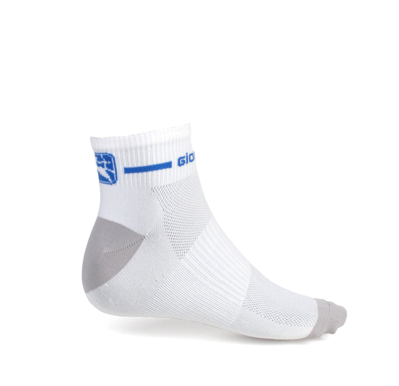 Trade Short Cuff Socks by Giordana Cycling, WHITE/BLUE, Made in Italy
