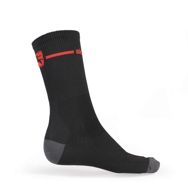 Trade Tall Socks by Giordana Cycling, BLACK/RED, Made in Italy