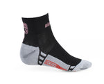 Women's FR-Carbon Short Cuff Socks by Giordana Cycling, BLACK/PINK, Made in Italy