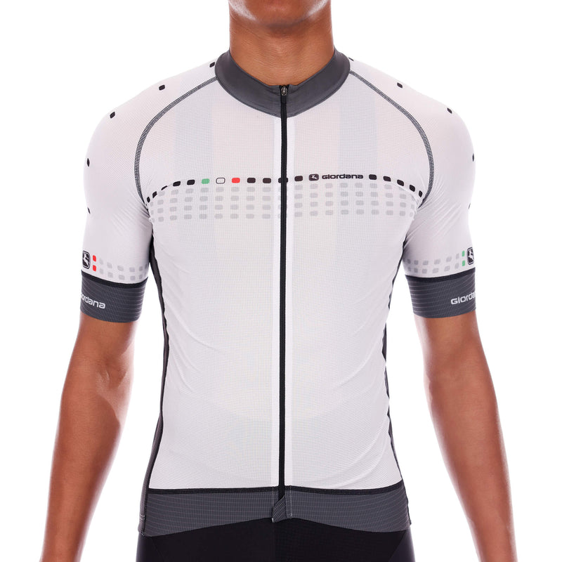 Men's Trade Forte FR-C Jersey by Giordana Cycling, WHITE/BLACK, Made in Italy