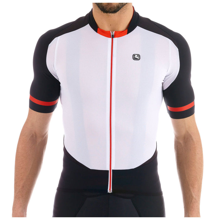 Men's Body Clone FR-Carbon Jersey by Giordana Cycling, WHITE/BLACK, Made in Italy