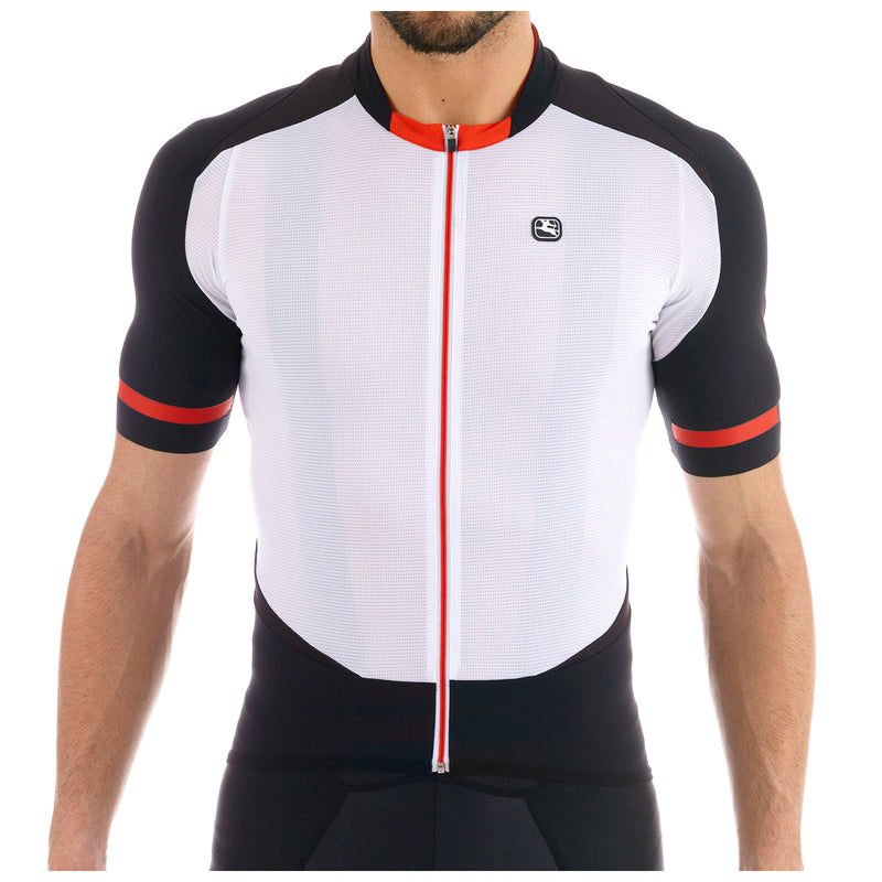 Men's Body Clone FR-Carbon Jersey by Giordana Cycling, WHITE/BLACK, Made in Italy