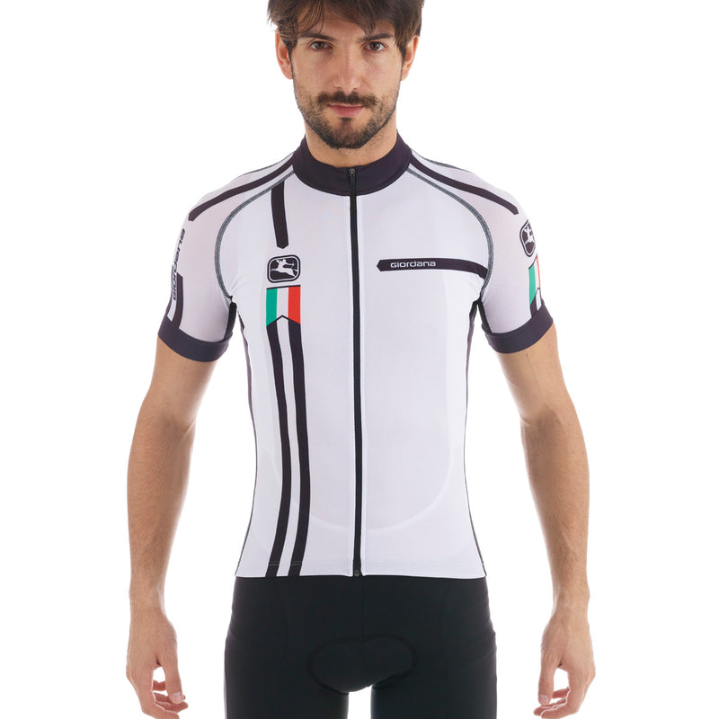 Men's Scatto Trade Squadra Jersey by Giordana Cycling, WHITE/ITALIA, Made in Italy