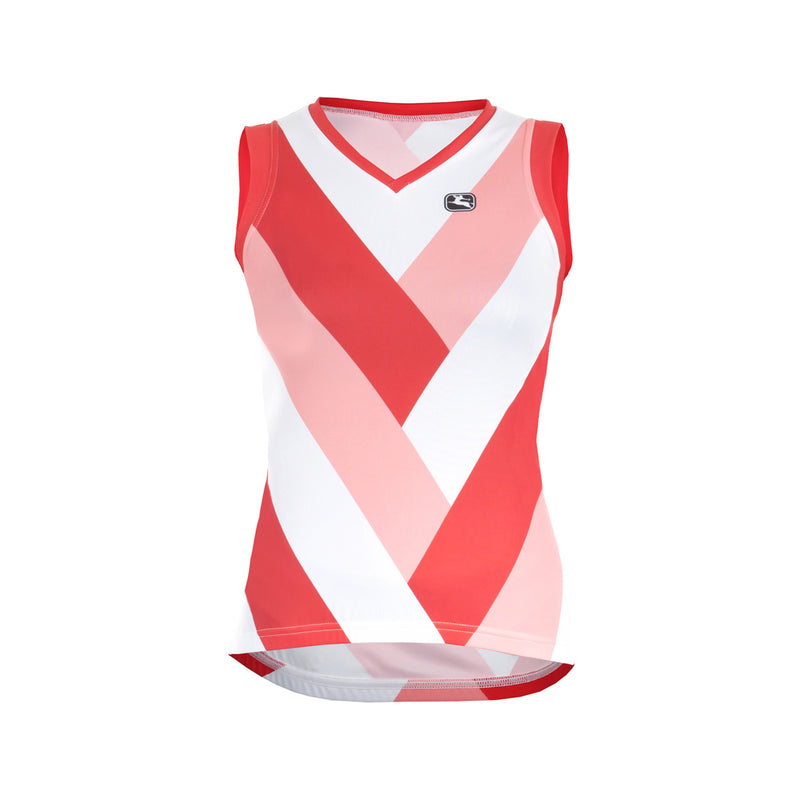 Women's Arts Lilla Tank by Giordana Cycling, PINK/WHITE, Made in Italy