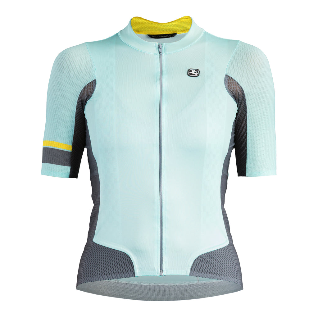Women's NX-G Air Jersey - Aqua/Grey/Yellow by Giordana Cycling, AQUA/GREY/YELLOW, Made in Italy