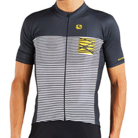 Men's Moda Mare Vero Pro Jersey by Giordana Cycling, GREY/YELLOW, Made in Italy