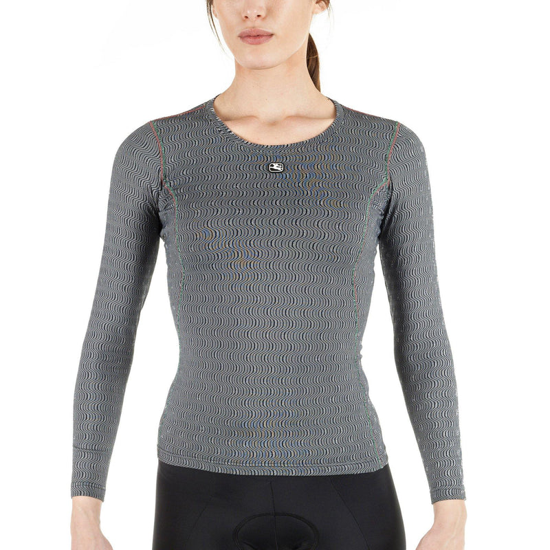 Women's Ceramic Long Sleeve Base Layer by Giordana Cycling, GREY, Made in Italy