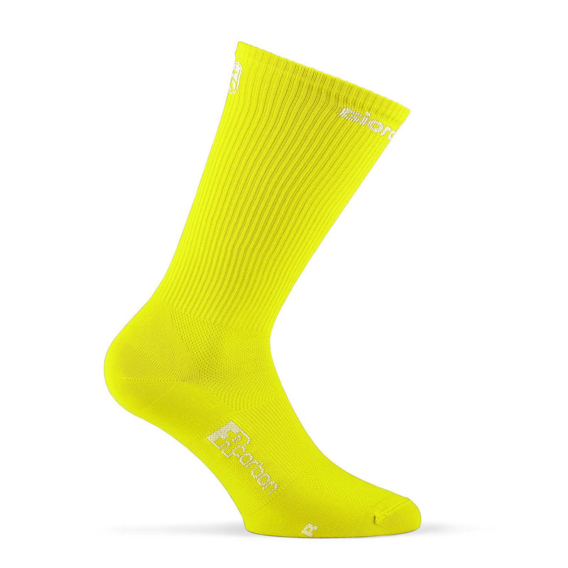FR-C Tall Solid Socks by Giordana Cycling, NEON YELLOW, Made in Italy