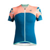 Women's Lungo Jersey by Giordana Cycling, BLUE/ORANGE/MINT, Made in Italy