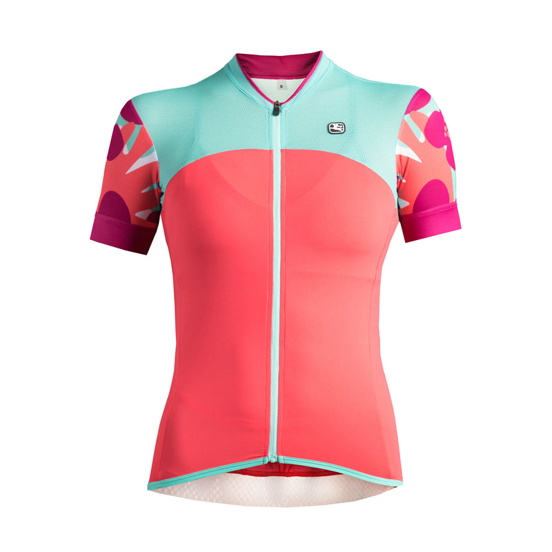 Women's Lungo Jersey by Giordana Cycling, PINK/MINT/PURPLE, Made in Italy