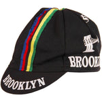 Team Brooklyn Cap - World Champion Stripe by Giordana Cycling, Black, Made in Italy