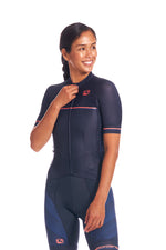 Women's Moda FR-C Pro Jersey by Giordana Cycling, NAVY/CORAL, Made in Italy