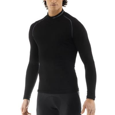 Men's Heavy Weight Carbon Tubular Long Sleeve Base Layer by Giordana Cycling, BLACK, Made in Italy
