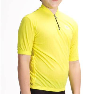 Youth Strada Solid Junior Jersey by Giordana Cycling, YELLOW, Made in Italy
