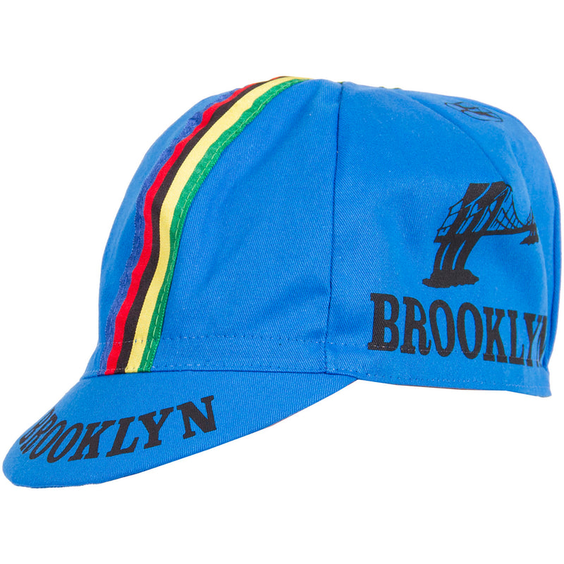 Team Brooklyn Cap - World Champion Stripe by Giordana Cycling, Azzuro Blue, Made in Italy