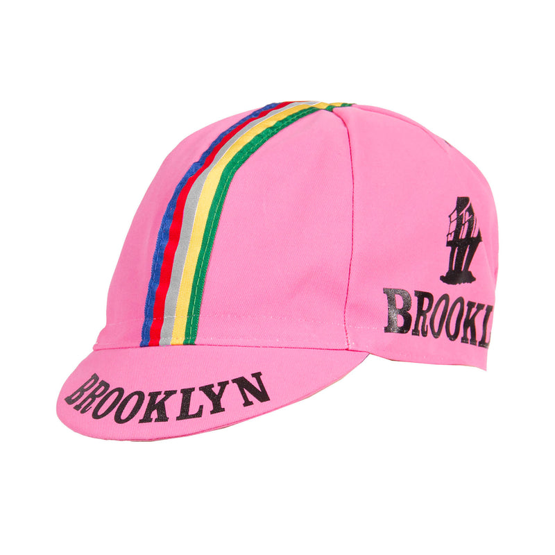 Team Brooklyn Cotton Cap - Grey Stripe by Giordana Cycling, Giro Pink, Made in Italy