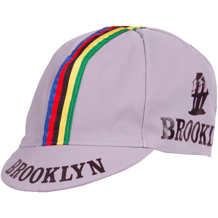Team Brooklyn Cap - World Champion Stripe by Giordana Cycling, Grey, Made in Italy