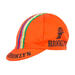 Team Brooklyn Cotton Cap - Grey Stripe by Giordana Cycling, Orange, Made in Italy
