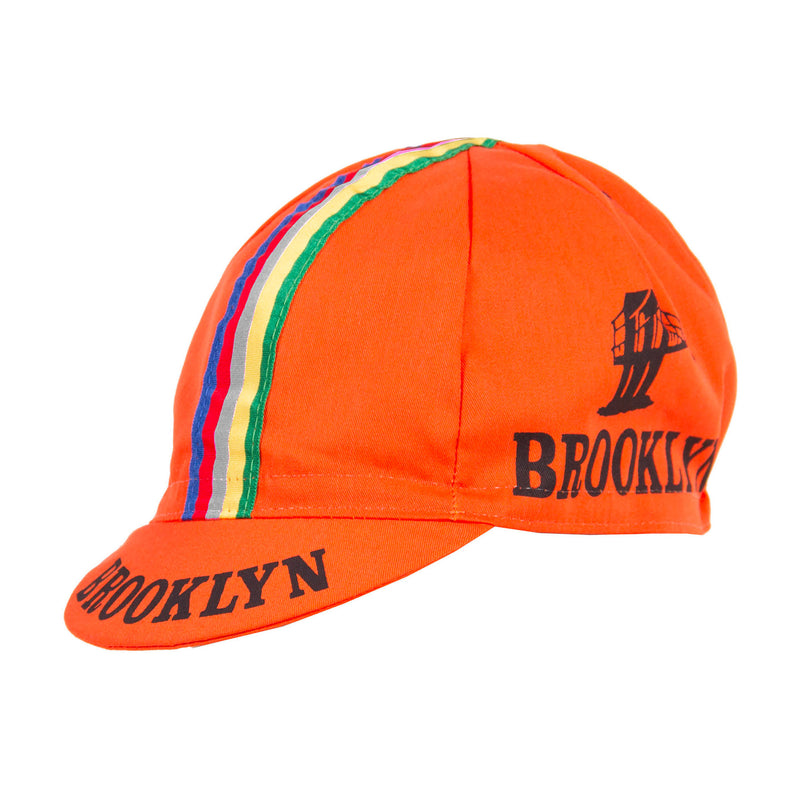 Team Brooklyn Cotton Cap - Grey Stripe by Giordana Cycling, Orange, Made in Italy