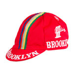 Team Brooklyn Cotton Cap - Grey Stripe by Giordana Cycling, Red, Made in Italy