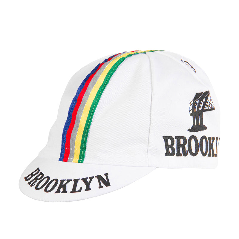 Team Brooklyn Cotton Cap - Grey Stripe by Giordana Cycling, White, Made in Italy