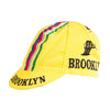 Team Brooklyn Cotton Cap - Grey Stripe by Giordana Cycling, Yellow, Made in Italy