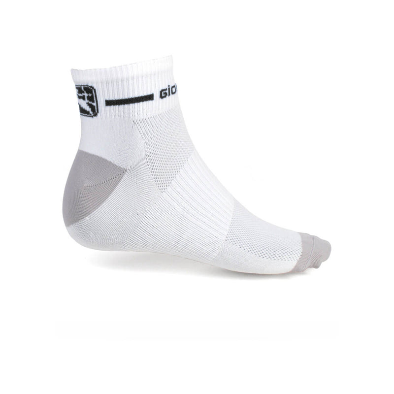 Women's Trade Low Socks by Giordana Cycling, WHITE/BLACK, Made in Italy