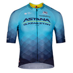 Men's Astana - Qazaqstan FR-C Pro Jersey - 2022 by Giordana Cycling, Astana Blue, Made in Italy