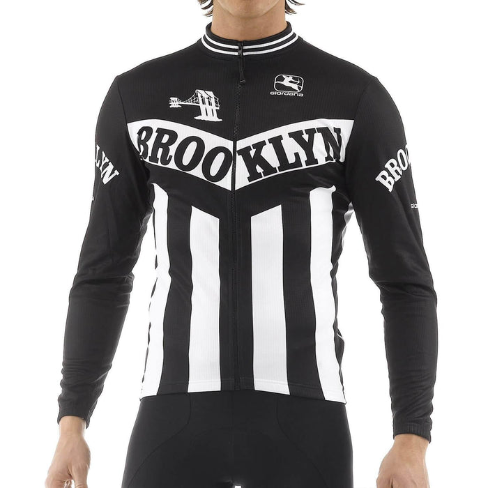 Men's Brooklyn Long Sleeve Jersey by Giordana Cycling, BLACK, Made in Italy