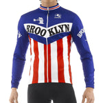 Men's Brooklyn Long Sleeve Jersey by Giordana Cycling, BLUE, Made in Italy