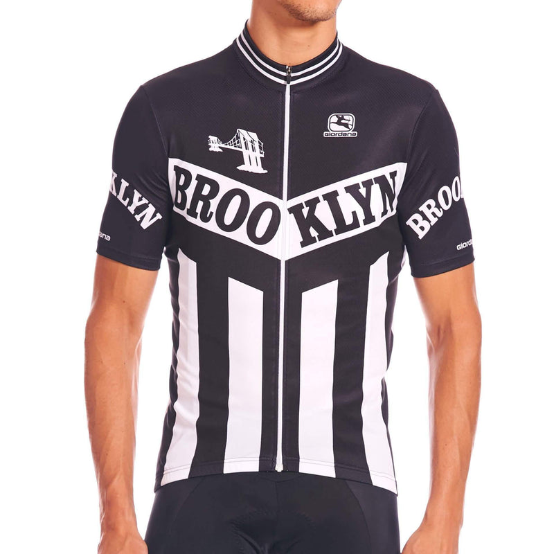 Men's Team Brooklyn Vero Jersey by Giordana Cycling, BLACK/WHITE, Made in Italy