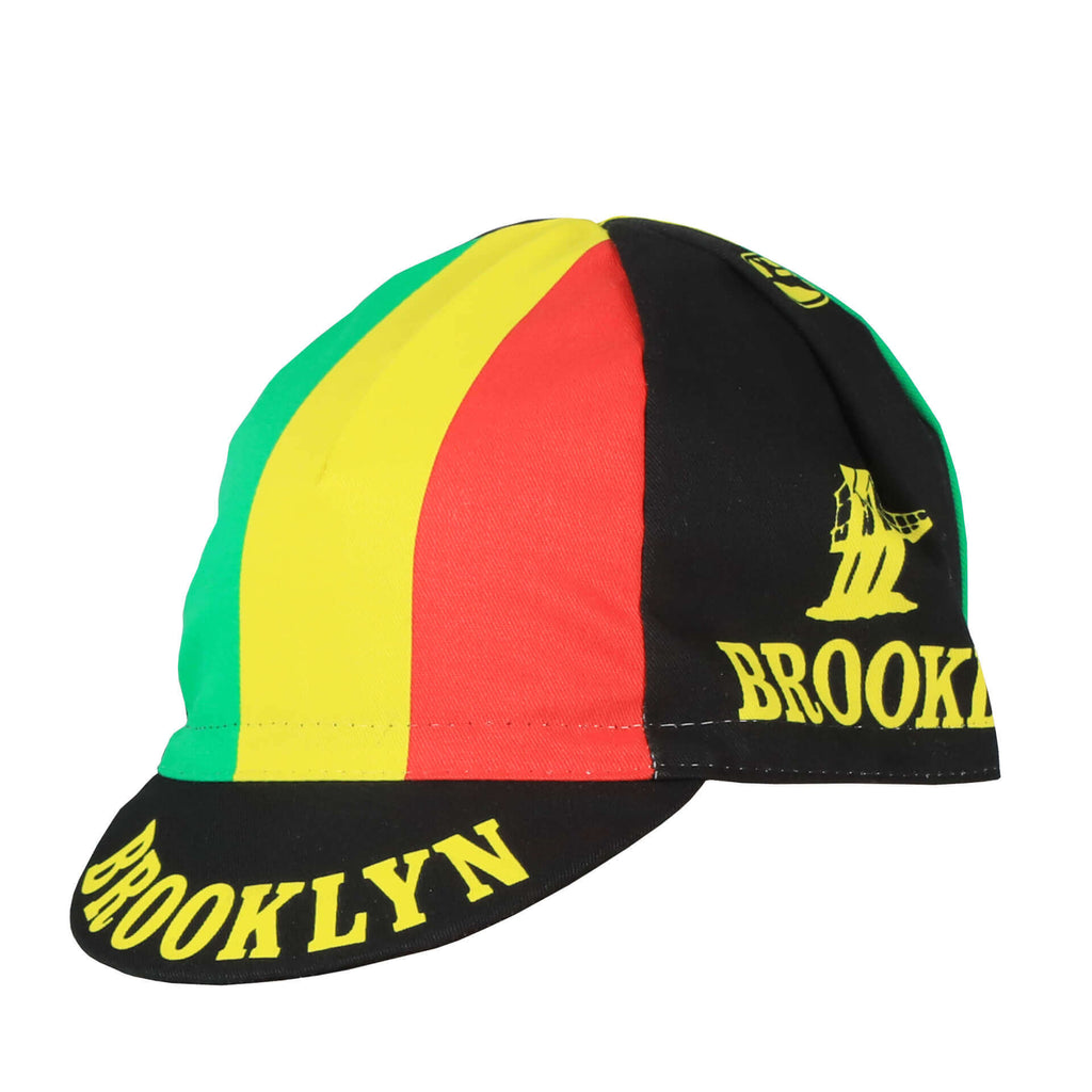 Team Brooklyn Rasta Cap by Giordana Cycling, Black, Made in Italy