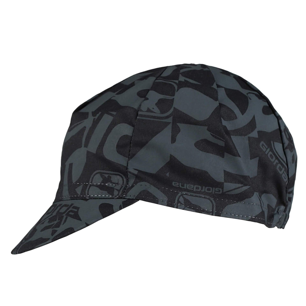 Camo Cap by Giordana Cycling, Black, Made in Italy