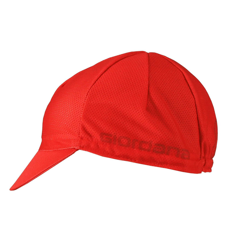 Solid Mesh Cap by Giordana Cycling, Red, Made in Italy