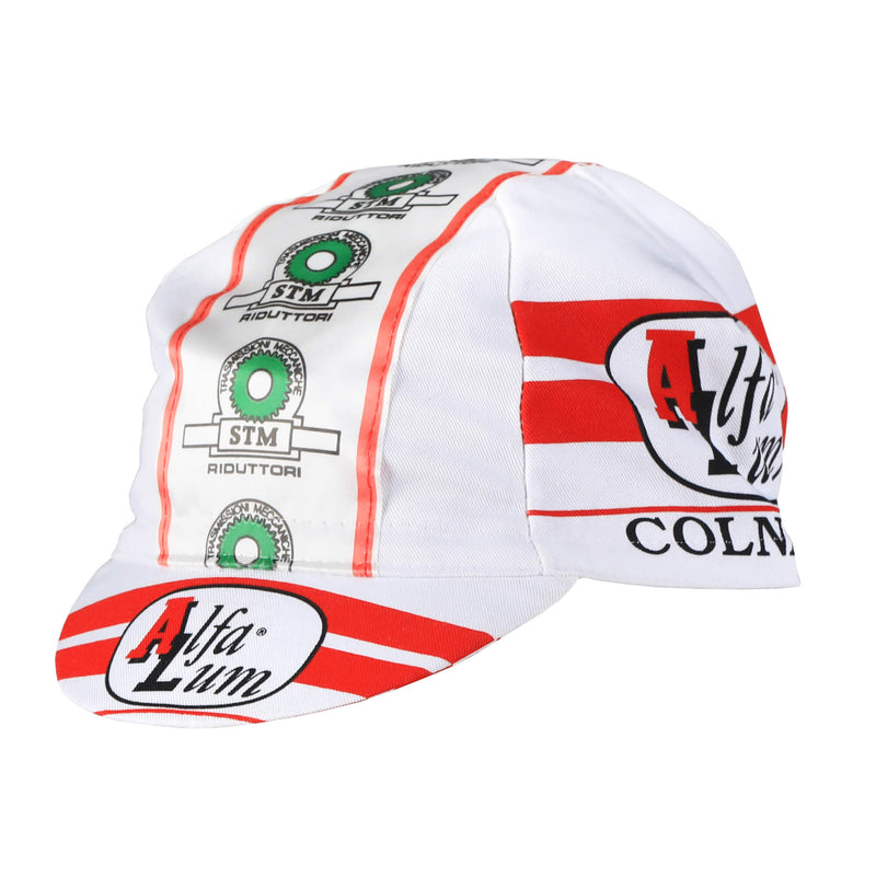 Alfa Lum Vintage Cap by Giordana Cycling, White, Made in Italy