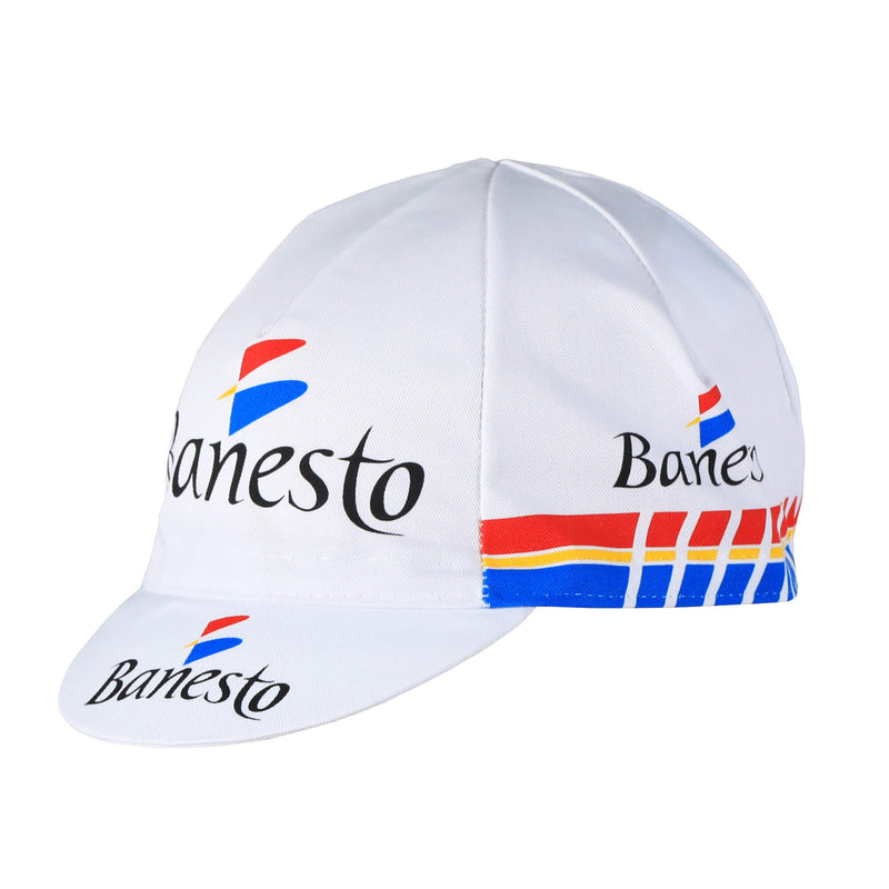 Banesto 1991-1993 Vintage Cap by Giordana Cycling, White, Made in Italy