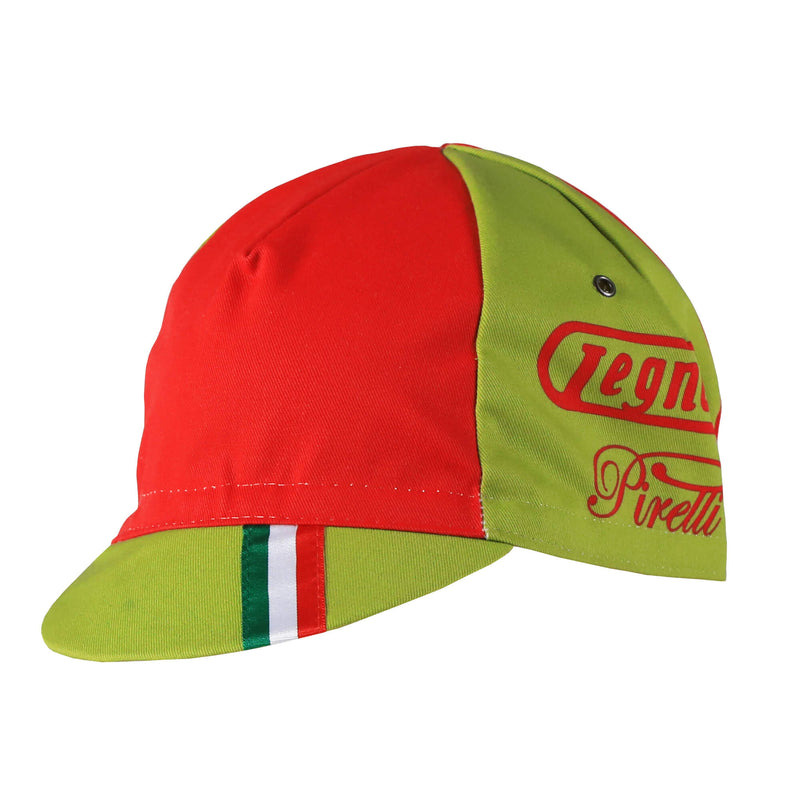 Legnano Vintage Cap by Giordana Cycling, Red/Gold, Made in Italy